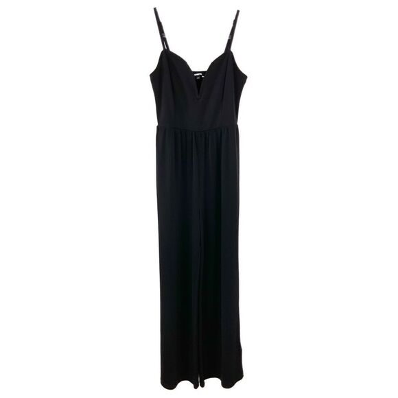 Express Black Sleeveless Boned Sweetheart Smocked Jumpsuit XS - Picture 1 of 6